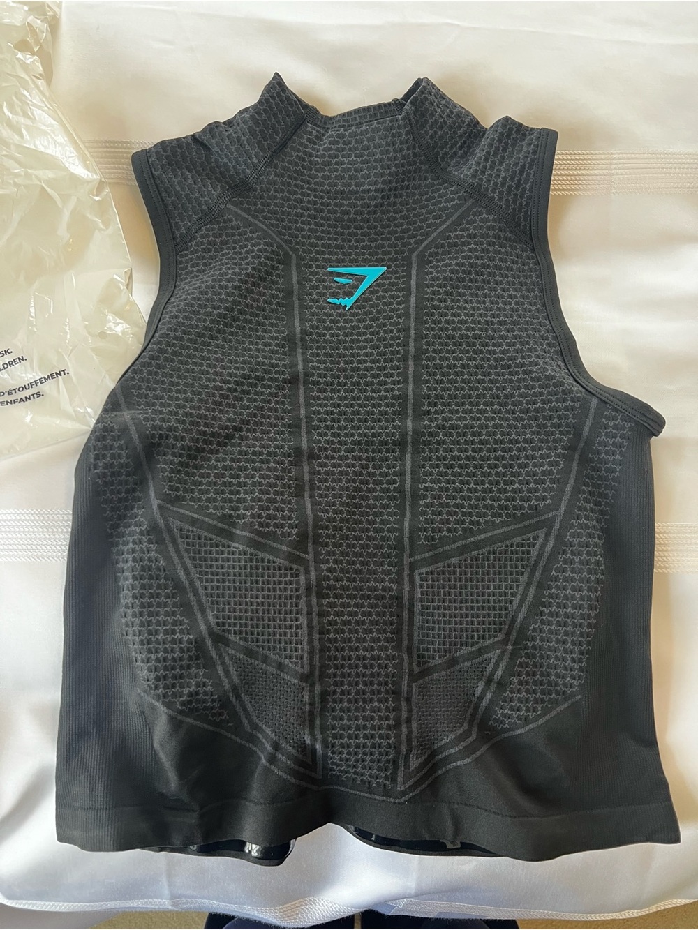 Gymshark Onyx V1 Tank - Black/Onyx Grey/Brand Blue women’s large